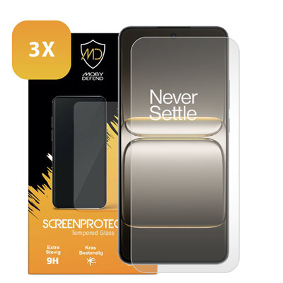 3-Pack OnePlus Nord CE 5 Screenprotectors - MobyDefend Case-Friendly Screensavers - Gehard Glas