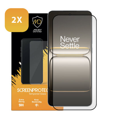 2-Pack OnePlus Nord CE 5 Screenprotectors - MobyDefend Screensavers Met Zwarte Randen - Gehard Glas 