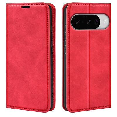 Google Pixel 10 / Google Pixel 10 Pro Hoesje - MobyDefend Luxe Wallet Bookcase (Magnetische Sluiting) - Rood