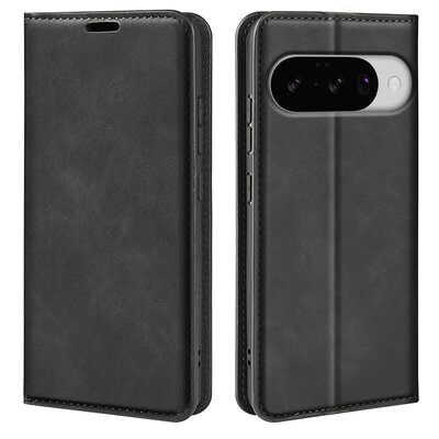 Google Pixel 10 / Google Pixel 10 Pro Hoesje - MobyDefend Luxe Wallet Bookcase (Magnetische Sluiting) - Zwart