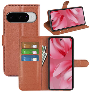 Google Pixel 10 / Google Pixel 10 Pro Hoesje - MobyDefend Kunstleren Wallet Book Case (Sluiting Voorkant) - Bruin