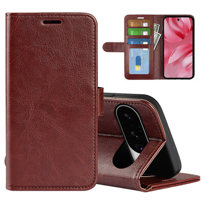 Google Pixel 10 / Google Pixel 10 Pro Hoesje - MobyDefend Wallet Book Case (Sluiting Achterkant) - Bruin