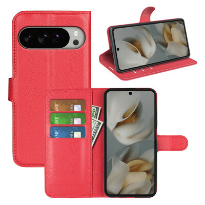 Google Pixel 10 Pro XL Hoesje - MobyDefend Kunstleren Wallet Book Case (Sluiting Voorkant) - Rood