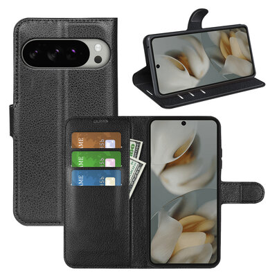 Google Pixel 10 Pro XL Hoesje - MobyDefend Kunstleren Wallet Book Case (Sluiting Voorkant) - Zwart
