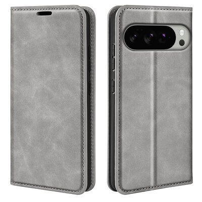 Google Pixel 10 Pro XL Hoesje - MobyDefend Luxe Wallet Bookcase (Magnetische Sluiting) - Grijs