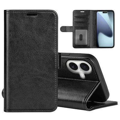 iPhone 17 Hoesje - MobyDefend Wallet Book Case (Sluiting Achterkant) - Zwart