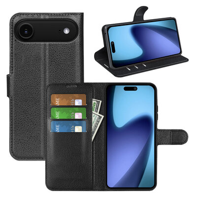 iPhone Air Hoesje - MobyDefend Kunstleren Wallet Book Case (Sluiting Voorkant) - Zwart