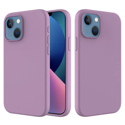 iPhone 14 Hoesje - MobyDefend Matte Siliconen Backcover - Paars