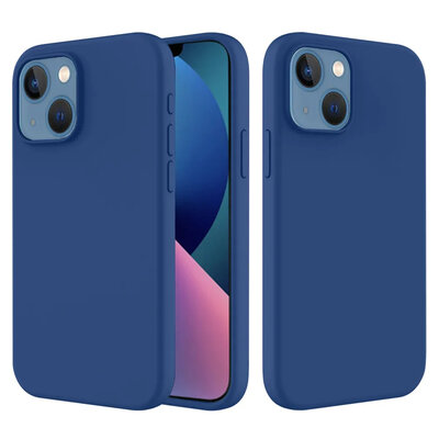 iPhone 14 Hoesje - MobyDefend Matte Siliconen Backcover - Blauw
