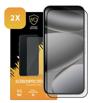 2-Pack Google Pixel 10 Pro Screenprotectors - MobyDefend Screensavers Met Zwarte Randen - Gehard Glas 