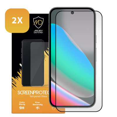 2-Pack Google Pixel 10 Screenprotectors - MobyDefend Screensavers Met Zwarte Randen - Gehard Glas 