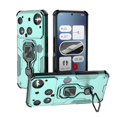 Nothing Phone (3) Hoesje - MobyDefend Dubbelgelaagde Pantsercase Met Standaard - Turquoise