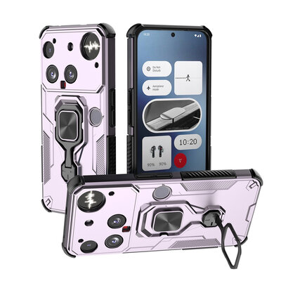 Nothing Phone (3) Hoesje - MobyDefend Dubbelgelaagde Pantsercase Met Standaard - Roze