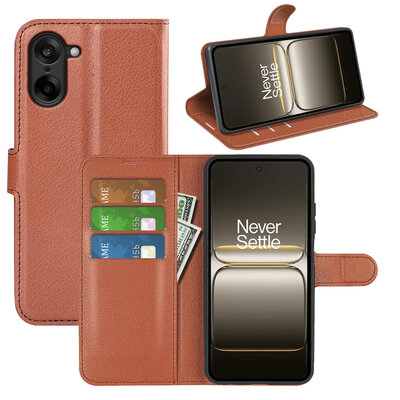 OnePlus Nord CE 5 Hoesje - MobyDefend Kunstleren Wallet Book Case (Sluiting Voorkant) - Bruin