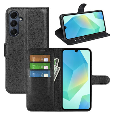 Samsung Galaxy A17 Hoesje - MobyDefend Kunstleren Wallet Book Case (Sluiting Voorkant) - Zwart