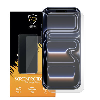 iPhone 17 Pro Screenprotector - MobyDefend Case-Friendly Screensaver - Gehard Glas