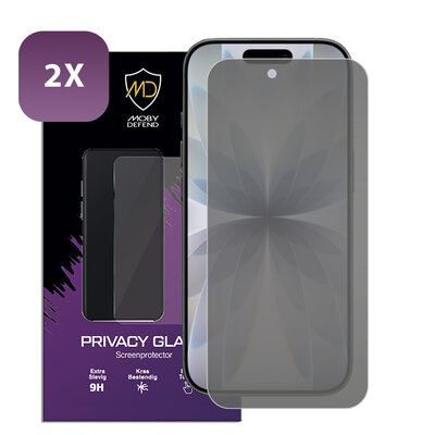 2-Pack MobyDefend iPhone 17 Screenprotectors - HD Privacy Glass Screensavers