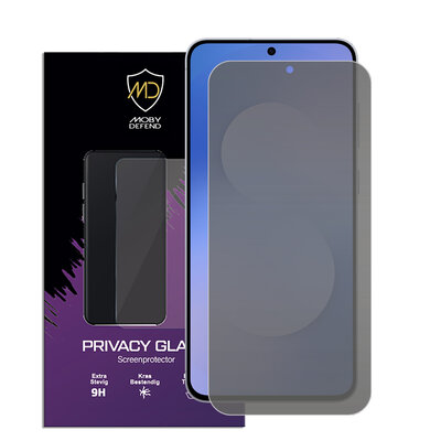 MobyDefend Samsung Galaxy S25 FE Screenprotector - HD Privacy Glass Screensaver