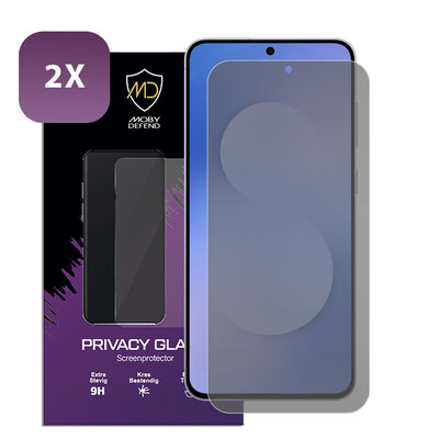 2-Pack MobyDefend Samsung Galaxy S25 FE Screenprotectors - Matte Privacy Glass Screensavers
