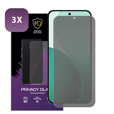 3-Pack MobyDefend Oppo Reno14 Screenprotectors - HD Privacy Glass Screensavers