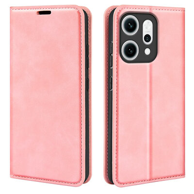 Oppo Reno14 Hoesje - MobyDefend Luxe Wallet Bookcase (Magnetische Sluiting) - Roze