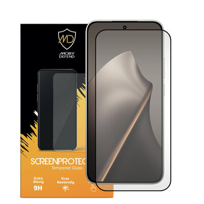 Xiaomi 15T Screenprotector - MobyDefend Screensaver Met Zwarte Randen - Gehard Glas 