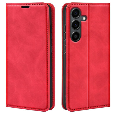 Samsung Galaxy S25 FE Hoesje - MobyDefend Luxe Wallet Bookcase (Magnetische Sluiting) - Rood