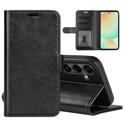 Samsung Galaxy S25 FE Hoesje - MobyDefend Wallet Book Case (Sluiting Achterkant) - Zwart