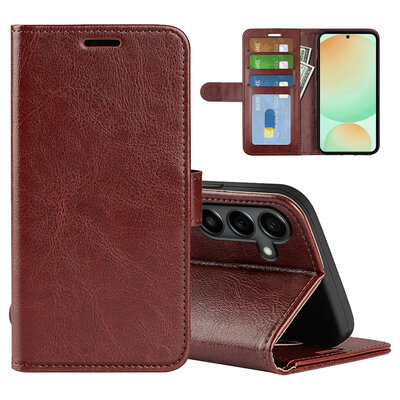 Samsung Galaxy S25 FE Hoesje - MobyDefend Wallet Book Case (Sluiting Achterkant) - Bruin