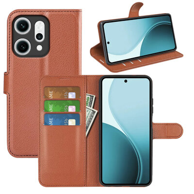 Oppo Reno14 Hoesje - MobyDefend Kunstleren Wallet Book Case (Sluiting Voorkant) - Bruin