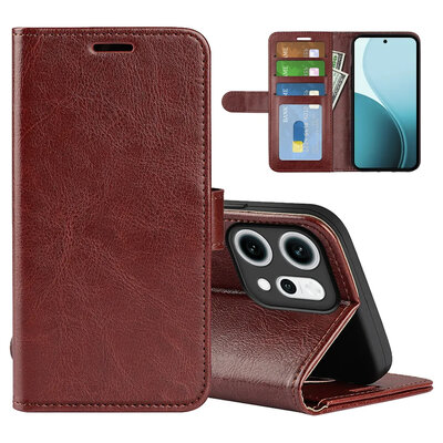 Oppo Reno14 Hoesje - MobyDefend Wallet Book Case (Sluiting Achterkant) - Bruin