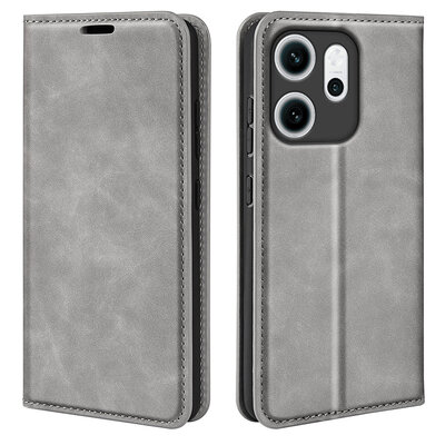 Oppo Reno14 F / Oppo Reno14 FS Hoesje - MobyDefend Luxe Wallet Bookcase (Magnetische Sluiting) - Grijs
