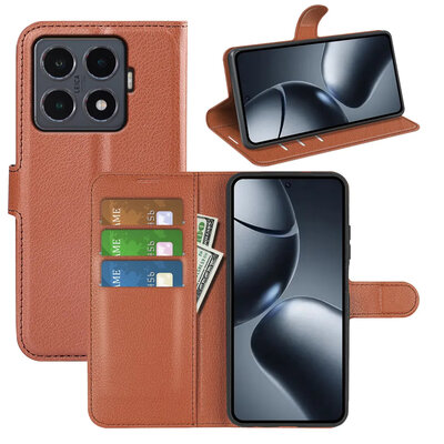 Xiaomi 15T Pro Hoesje - MobyDefend Kunstleren Wallet Book Case (Sluiting Voorkant) - Bruin
