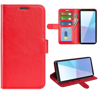 Sony Xperia 10 VII Hoesje - MobyDefend Wallet Book Case (Sluiting Achterkant) - Rood
