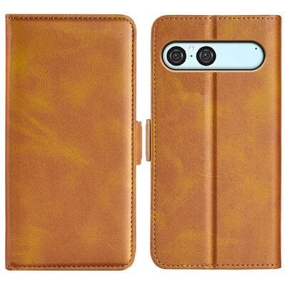 Sony Xperia 10 VII Hoesje - MobyDefend Luxe Wallet Book Case (Sluiting Zijkant) - Lichtbruin