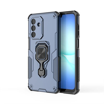 Samsung Galaxy A17 Hoesje - MobyDefend Dubbelgelaagde Pantsercase Met Standaard - Blauw