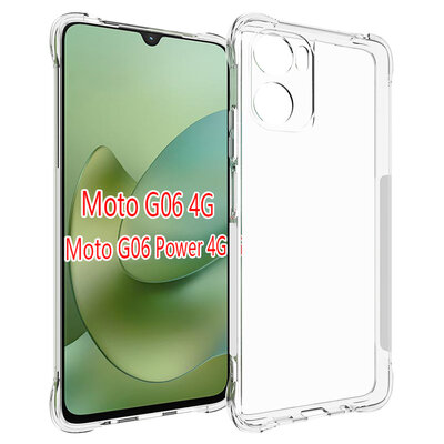 Motorola Moto G06 / Motorola Moto G06 Power Hoesje - MobyDefend Transparante Shockproof TPU Backcover - Verstevigde Hoeken - Volledig Doorzichtig