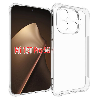 Xiaomi 15T Pro Hoesje - MobyDefend Transparante Shockproof TPU Backcover - Verstevigde Hoeken - Volledig Doorzichtig