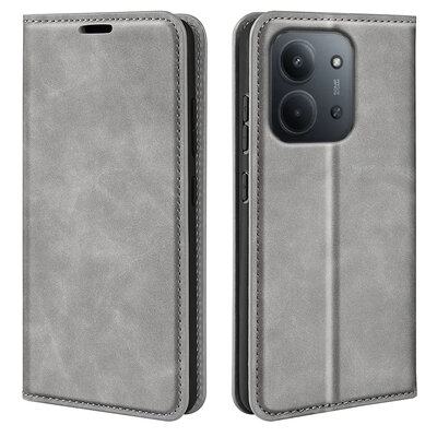 Xiaomi Redmi 15C 4G Hoesje - MobyDefend Luxe Wallet Bookcase (Magnetische Sluiting) - Grijs