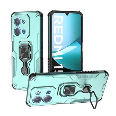 Xiaomi Redmi 15C 4G Hoesje - MobyDefend Dubbelgelaagde Pantsercase Met Standaard - Turquoise