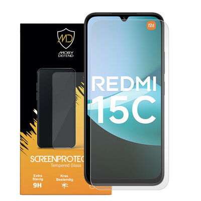 Xiaomi Redmi 15C 4G Screenprotector - MobyDefend Case-Friendly Screensaver - Gehard Glas