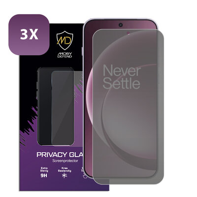 3-Pack MobyDefend OnePlus 15 Screenprotectors - HD Privacy Glass Screensavers