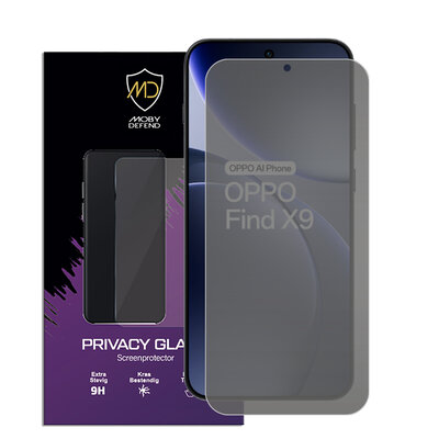MobyDefend Oppo Find X9 Screenprotector - HD Privacy Glass Screensaver