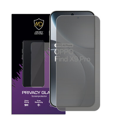 MobyDefend Oppo Find X9 Pro Screenprotector - HD Privacy Glass Screensaver