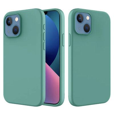 iPhone 14 Hoesje - MobyDefend Matte Siliconen Backcover - Groen