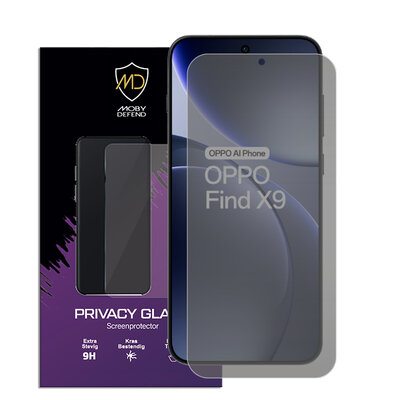 MobyDefend Oppo Find X9 Screenprotector - Matte Privacy Glass Screensaver