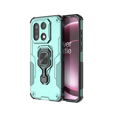 OnePlus 15 Hoesje - MobyDefend Dubbelgelaagde Pantsercase Met Standaard - Turquoise