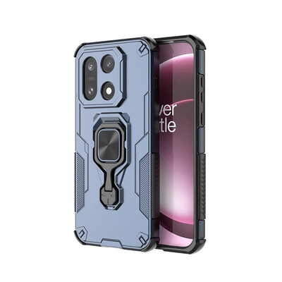 OnePlus 15 Hoesje - MobyDefend Dubbelgelaagde Pantsercase Met Standaard - Blauw