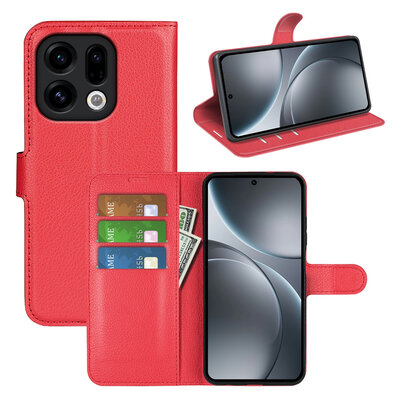 Oppo Find X9 Hoesje - MobyDefend Kunstleren Wallet Book Case (Sluiting Voorkant) - Rood