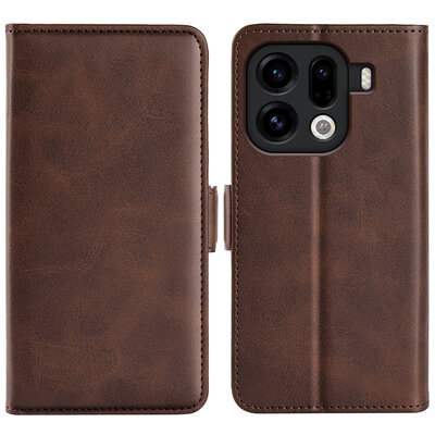 Oppo Find X9 Pro Hoesje - MobyDefend Luxe Wallet Book Case (Sluiting Zijkant) - Bruin